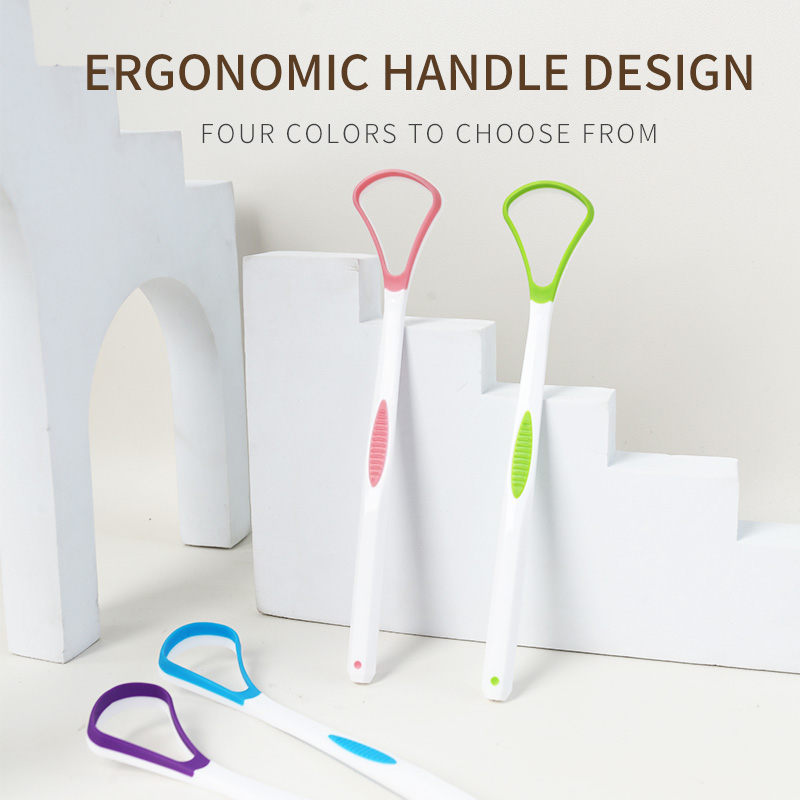 Best-selling Model Oral Care Tongue Coating Brush Tongue Scraper Plastic Tongue Scraper view 4