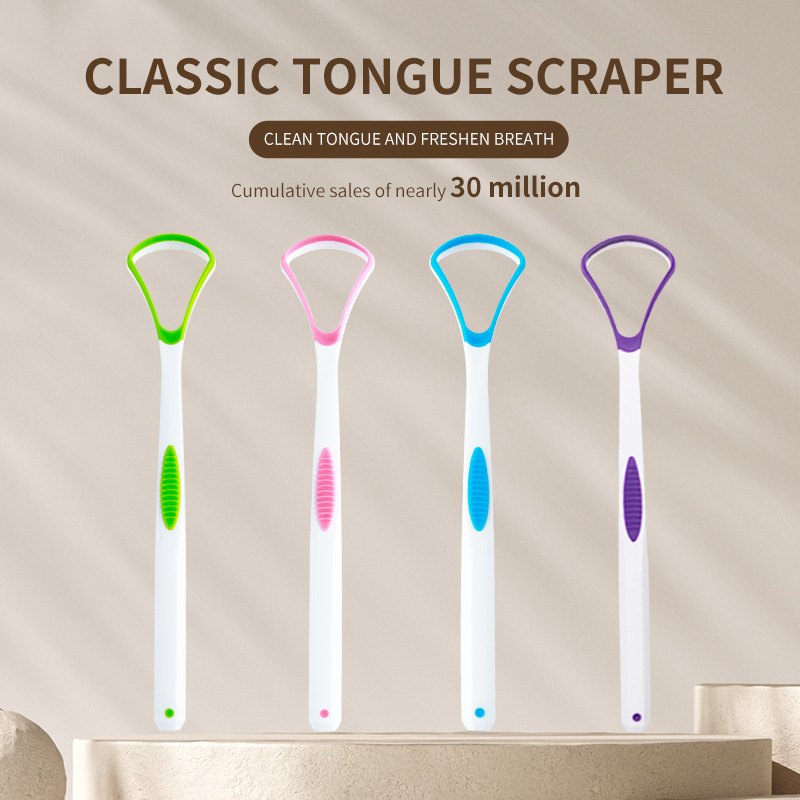 Best-selling Model Oral Care Tongue Coating Brush Tongue Scraper Plastic Tongue Scraper alternate view